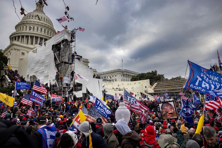 Trump supporters clash with police and security forces as people try to storm the US Capitol on Jan. 6, 2021, in Washington, 