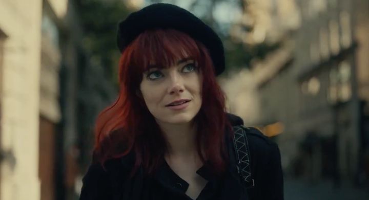 Emma Stone as a red-haired Cruella in the villain's early years