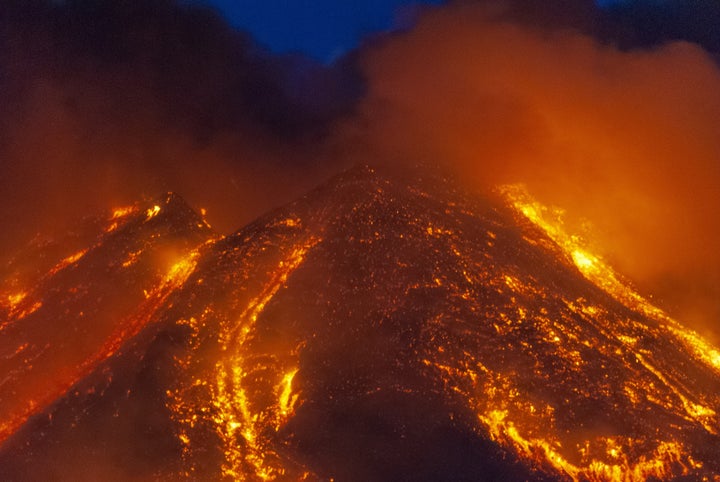 A photograph of Mount Etna, captured on February 16 2021