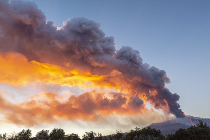 A photograph of Mount Etna, captured on February 16 2021