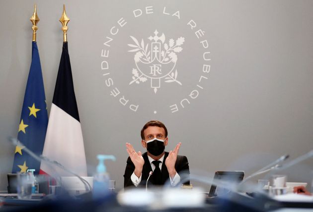 Emmanuel Macron à l'Elysée à Paris, le 12 février 2021. (Photo Ian LANGSDON / POOL / AFP)