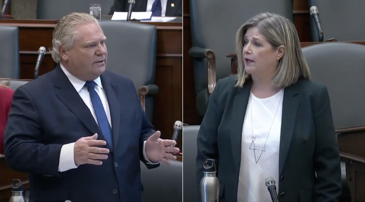 Ontario Premier Doug Ford is being called sexist and misogynistic for comparing NDP Leader Andrea Horwath's questions to "nails on a chalkboard."