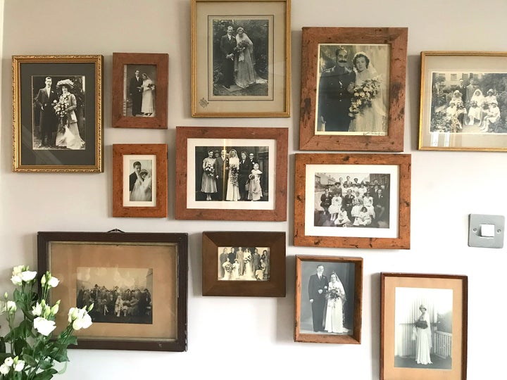 One of three photo displays in Charlotte Sibtain's home. 