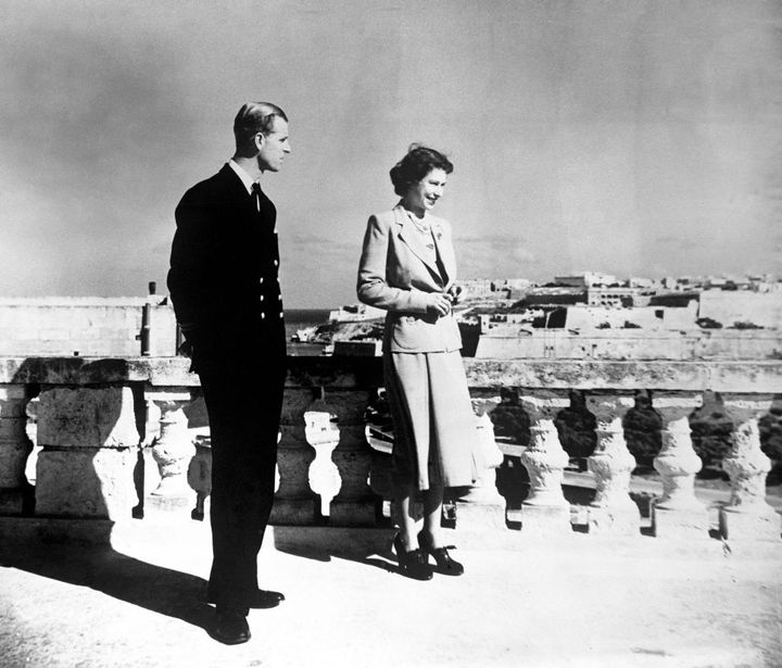 Princess Elizabeth and the Duke of Edinburgh, at Villa Guardamangia in Malta in 1949