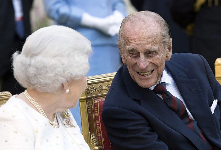 The Queen and Philip attend a garden party in Paris in 2014