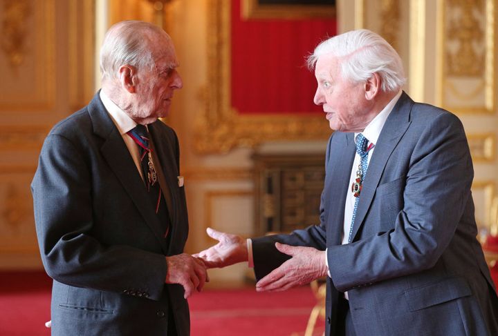 Members of the Order of Merit the Duke of Edinburgh and Sir David Attenborough