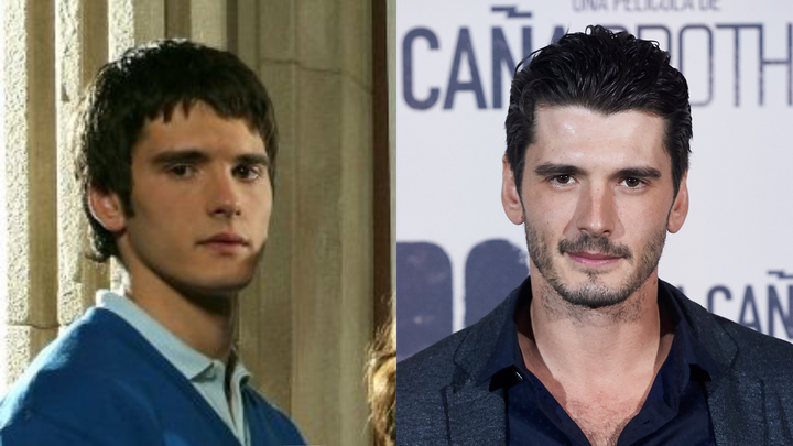 Yon González en 2007 en 'El Internado' y en una premiere en 2020.