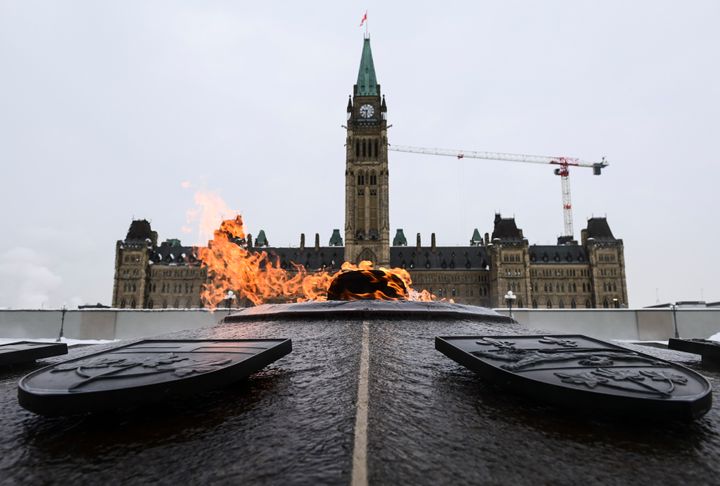 The Peace Tower is pictured on Parliament Hill in Ottawa on Jan. 25, 2021.