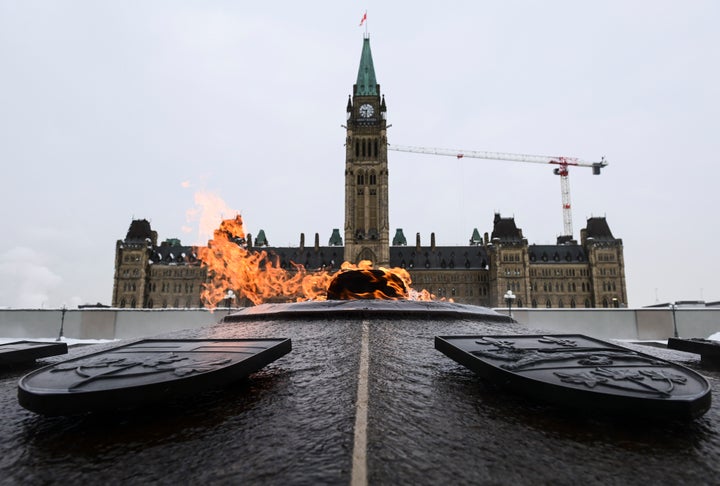 The Peace Tower is pictured on Parliament Hill in Ottawa on Jan. 25, 2021.