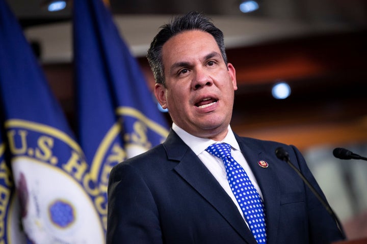 Rep. Pete Aguilar (D-Calif.) speaks during a news conference on Capitol Hill in Washington on May 27, 2020.