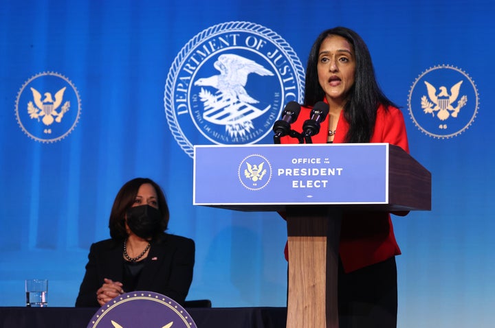 Vanita Gupta, President Joe Biden's nominee for the Justice Department's third-highest position, has received praise from law enforcement leaders.