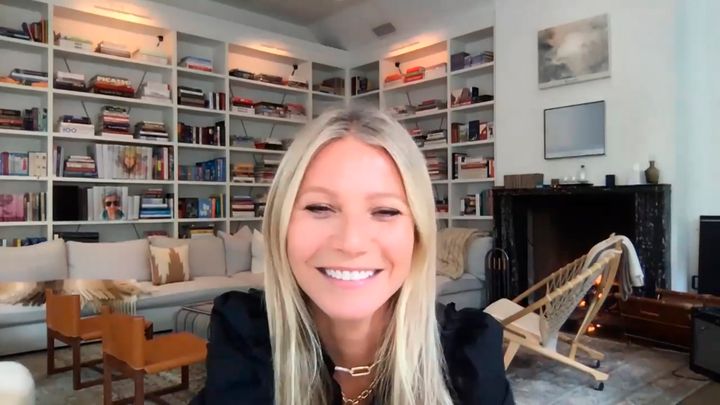Actress Gwyneth Paltrow during an interview with Jimmy Fallon for 