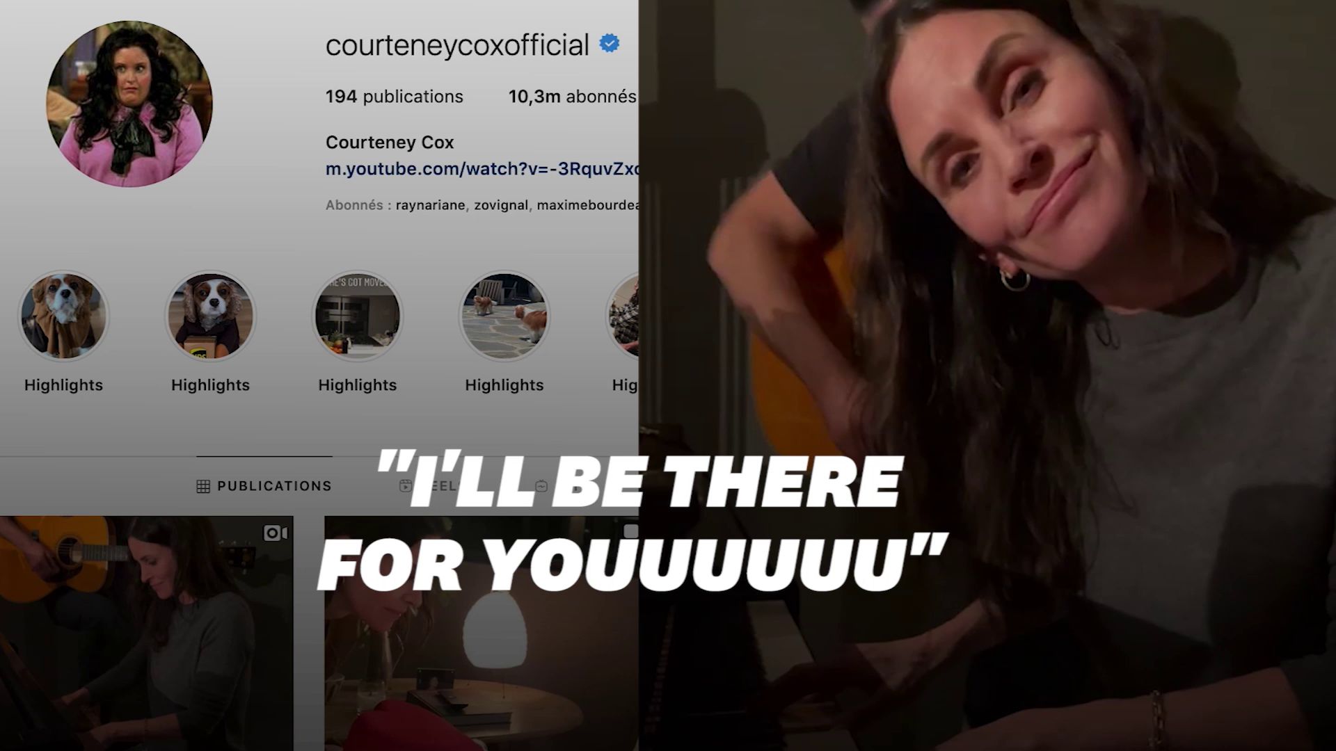 Courteney Cox reprend le générique de "Friends" au piano