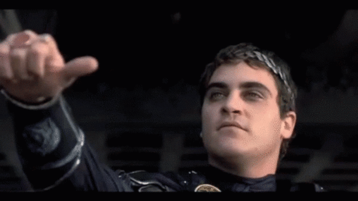 Joaquin Phoenix como Cómodo en 'Gladiator'.