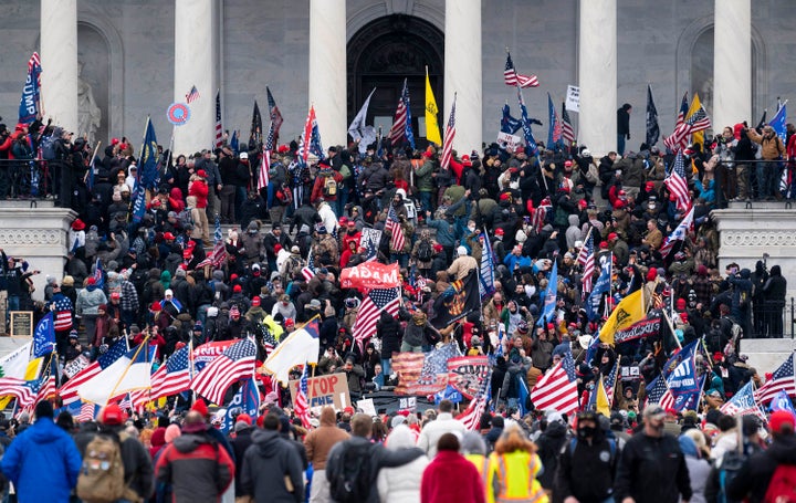 Trump supporters storm the steps of the U.S. Capitol on Jan. 6 as Congress gathered to certify the electoral votes for Joe Biden's presidential win.