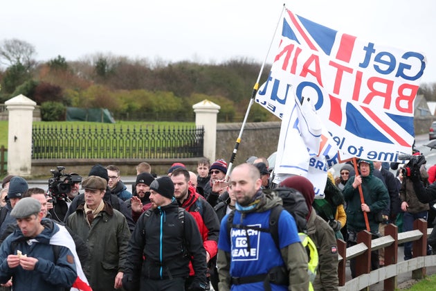Brexit campaigner Nigel Farage starts 'Brexit Betrayal' march from Sunderland to London, in