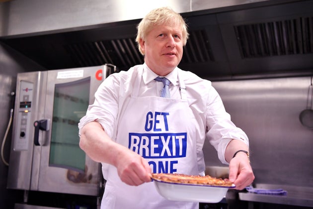 Boris Johnson prepares a pie at the Red Olive kitchen in DerbyBoris Johnson prepares a pie at the Red...