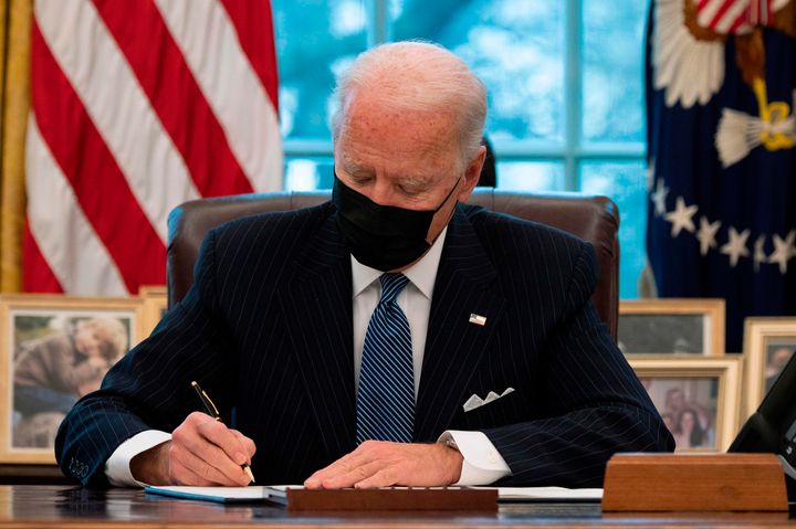 President Joe Biden placed blame on former President Donald Trump for the slow rollout of the COVID-19 vaccines.