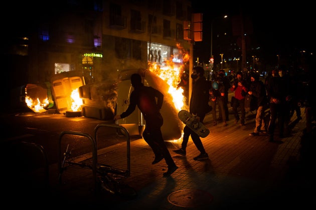 Protestas en Madrid por la detenci&oacute;n del rapero Pablo Has&eacute;l, el pasado 17 de