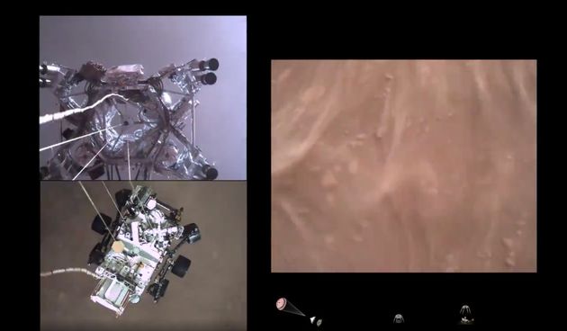 Images de l'atterrissage du rover de la Nasa Perserverance