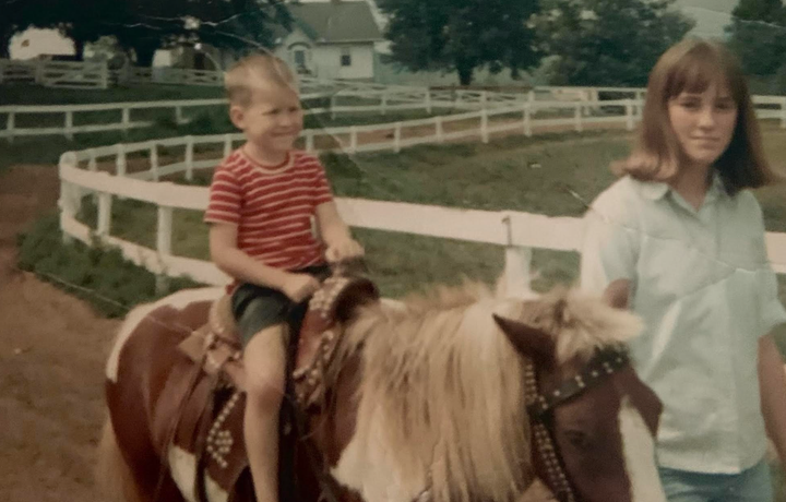 The author with his big sister in 1965, several years before his sister came out as transgender