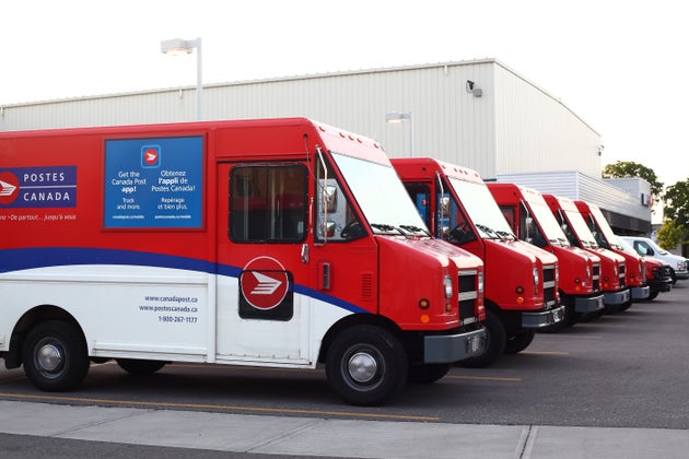 Canada Post fleet vehicles in Toronto.