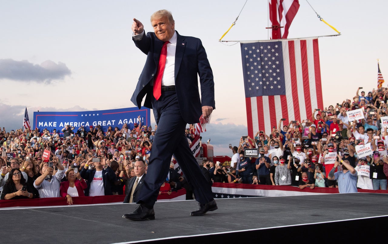 Donald Trump campaigns in Sanford, Florida, on Oct. 12, 2020.