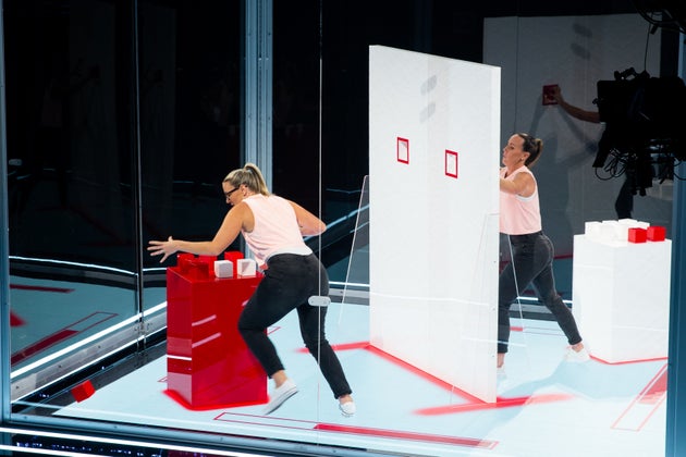 Contestants are in a 4m x 4m x 4m Perspecs Cube