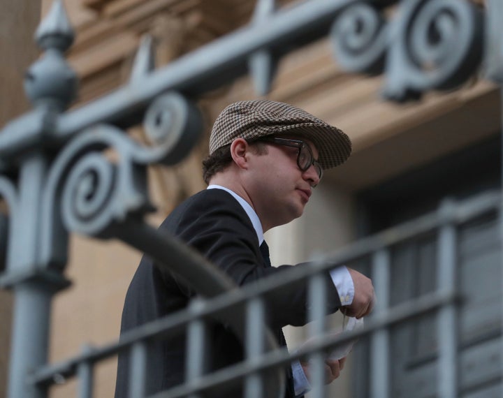 Simon Bowes-Lyon, the Earl of Strathmore, arrives at Dundee Sheriff Court ahead of sentencing, in Dundee, Scotland on Feb. 23