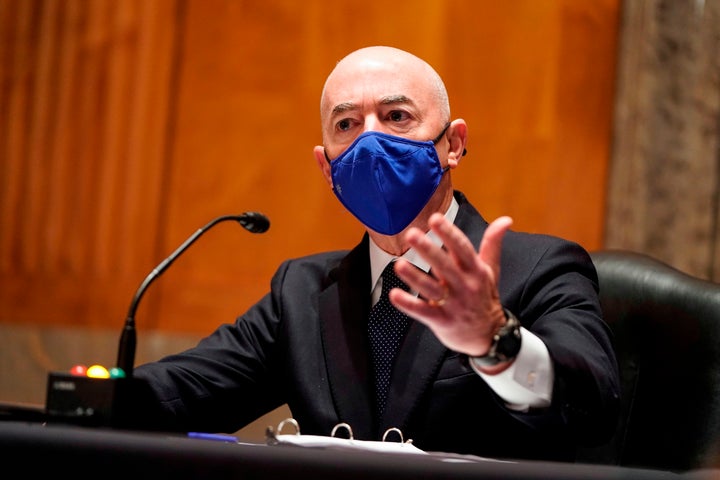 Alejandro Mayorkas, nominee for secretary of homeland security, testifies during his Jan. 19 confirmation hearing in the Senate Homeland Security and Governmental Affairs Committee.