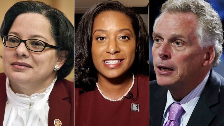 Virginia state Sen. Jennifer McClellan, left, former state Del. Jennifer Carroll Foy and former Gov. Terry McAuliffe are among the Democratic candidates running for governor.