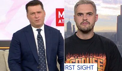 Karl Stefanovic (left) skewers Sam from Married At First Sight