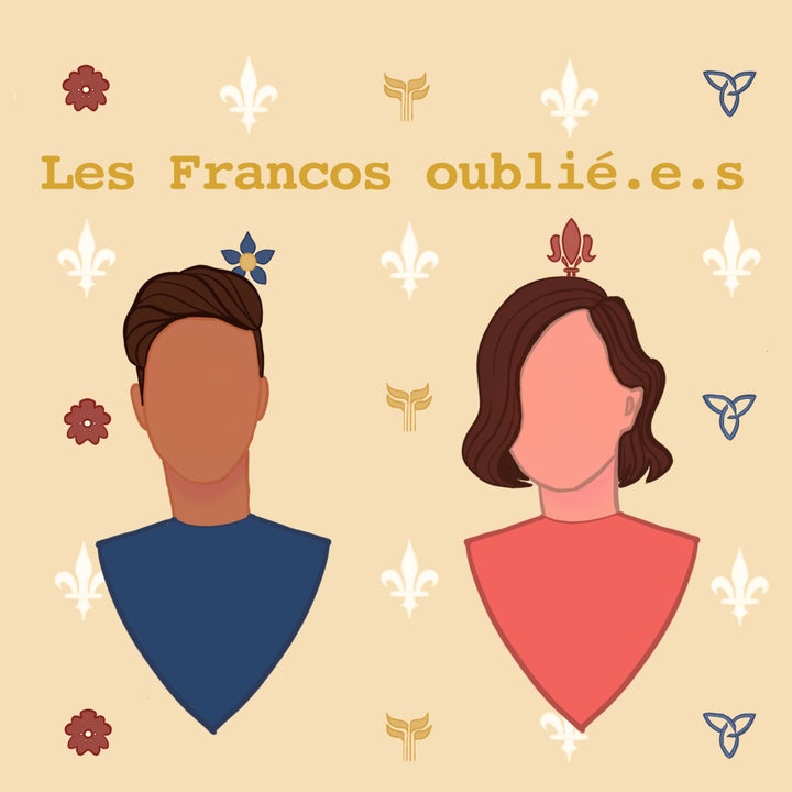 Affiche du balado, les Francos oublié.e.s, créée par Alexie Johnson. 