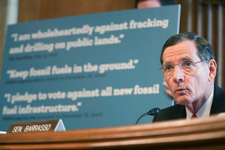 Sen. John Barrasso (R-Wyo.) speaks during Interior Secretary nominee Deb Haaland's confirmation hearing before the the Senate Committee on Energy and Natural Resources.