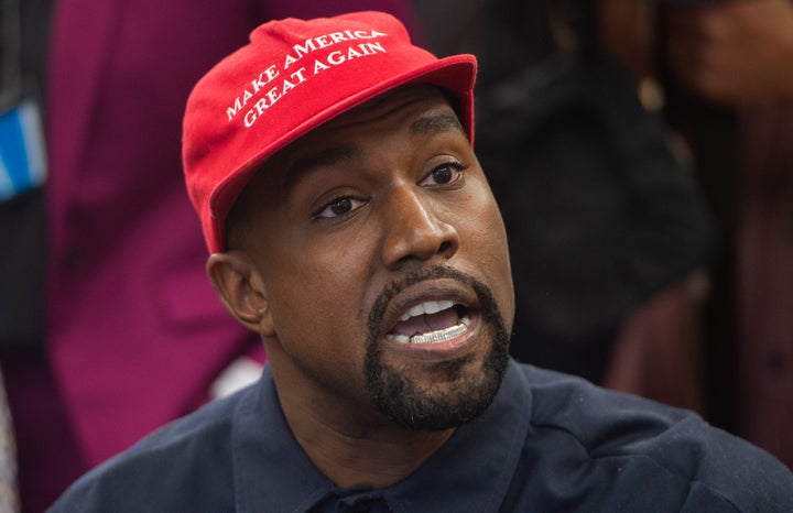 Rapper Kanye West wore a MAGA hat when he met with Trump for lunch in the White House's Oval Office on Oct. 11, 2018.