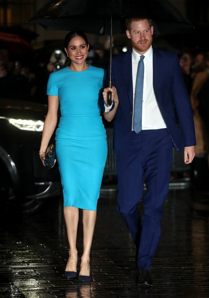 Meghan Markle and Prince Harry pictured in March 2020