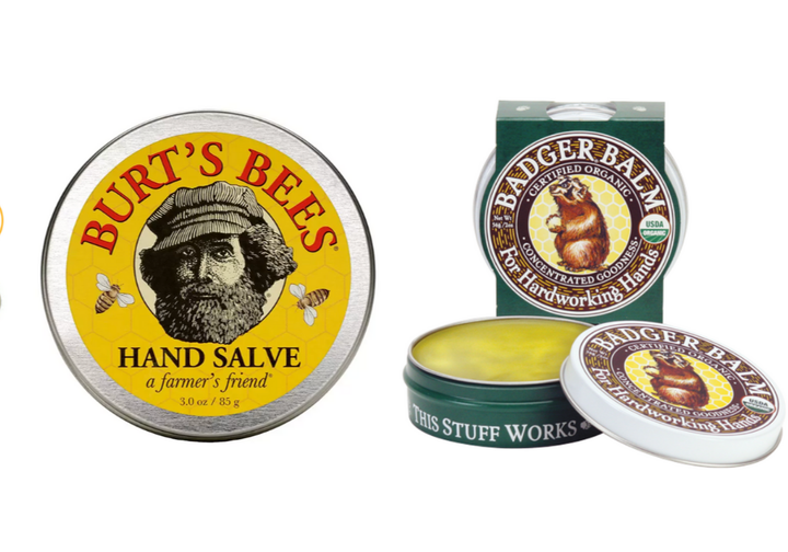 <a href="https://amzn.to/3iV6eQW" target="_blank" role="link" rel="sponsored" class=" js-entry-link cet-external-link" data-vars-item-name="Burt’s Bees Hand Salve" data-vars-item-type="text" data-vars-unit-name="603801bac5b60f03d9b337b0" data-vars-unit-type="buzz_body" data-vars-target-content-id="https://amzn.to/3iV6eQW" data-vars-target-content-type="url" data-vars-type="web_external_link" data-vars-subunit-name="article_body" data-vars-subunit-type="component" data-vars-position-in-subunit="22">Burt’s Bees Hand Salve</a> and<a href="https://www.badgerbalm.com/p-14-badger-balm.aspx" role="link" rel="sponsored" class=" js-entry-link cet-external-link" data-vars-item-name=" Badger Balm" data-vars-item-type="text" data-vars-unit-name="603801bac5b60f03d9b337b0" data-vars-unit-type="buzz_body" data-vars-target-content-id="https://www.badgerbalm.com/p-14-badger-balm.aspx" data-vars-target-content-type="url" data-vars-type="web_external_link" data-vars-subunit-name="article_body" data-vars-subunit-type="component" data-vars-position-in-subunit="23"> Badger Balm</a>