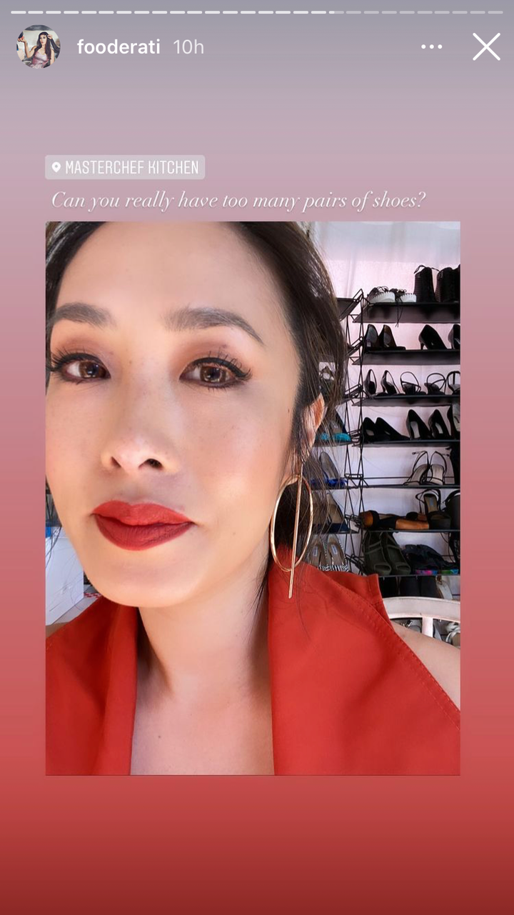 'MasterChef Australia' judge Melissa Leong shares a glimpse into her shoe wardrobe on set.