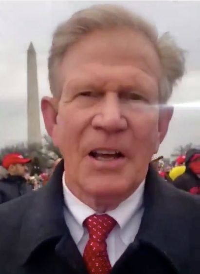 Illinois state Rep. Chris Miller (R) attended the Jan. 6 rally in Washington that sparked the siege of the U.S. Capitol. The truck he drove that day featured the insignia of the Three Percenters, an anti-government extremist group. His wife, Mary Miller, is a newly elected GOP congresswoman from Illinois.