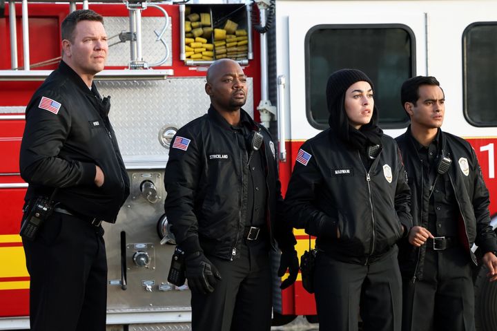 Brian Michael Smith, second from the left, in 9-1-1: Lone Star