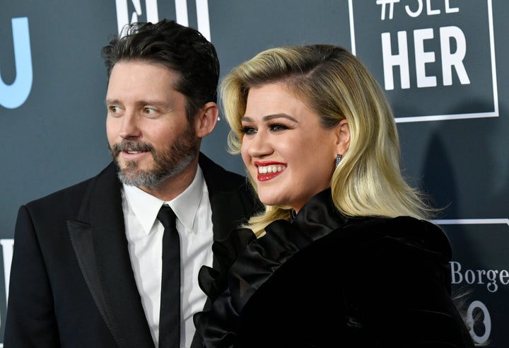 Brandon Blackstock and Kelly Clarkson attend the 25th Annual Critics' Choice Awards at Barker Hangar on Jan. 12, 2020 in Santa Monica, California. 