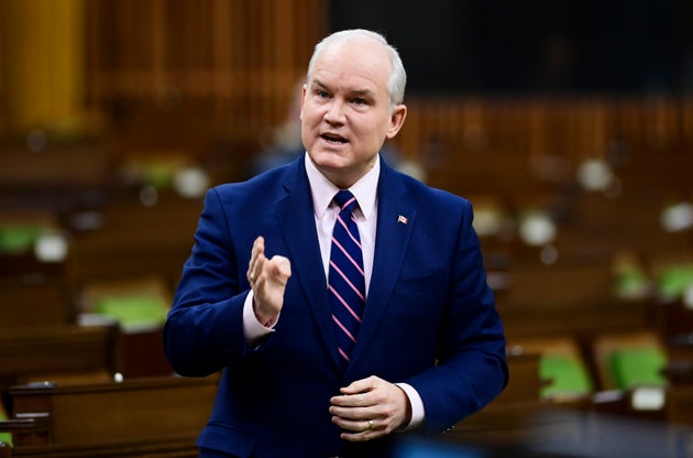 Conservative Leader Erin O'Toole rises during question period in the House of Commons on Parliament Hill...