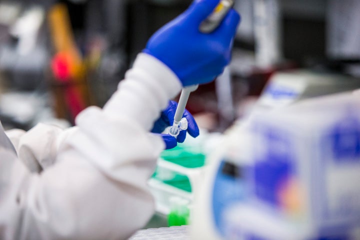 The microbiology lab at the Health Sciences Centre in Winnipeg on Dec. 8, 2020.