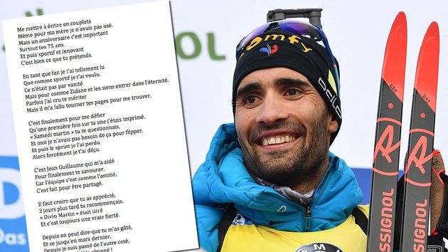 À l'occasion des 75 ans du journal L'Équipe, le biathlète Martin Fourcade a publié un poème dans lequel il rend hommage au seul quotidien sportif français.