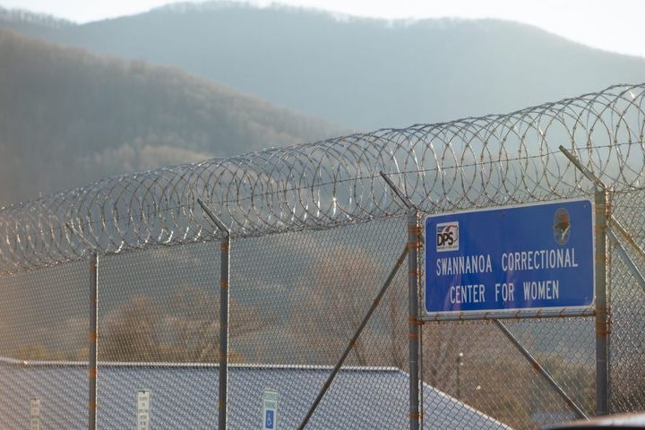 The sun sets at Swannanoa Correctional Center for Women on Dec.15, 2020. A coronavirus outbreak began at the facility on Dec. 10, 2020.
