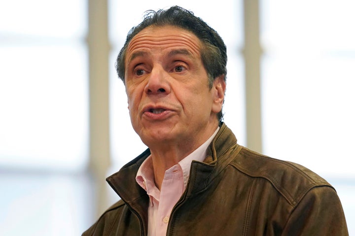 New York Gov. Andrew Cuomo speaks during a news conference in the Brooklyn borough of New York on Feb. 22, 2021. 