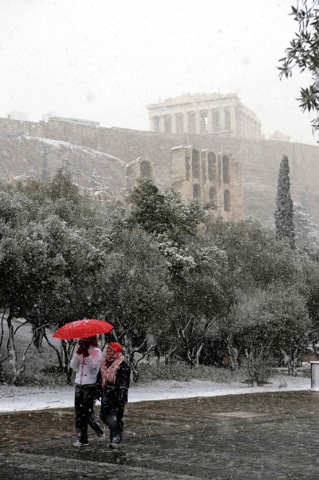 Χιόνια στην Ακρόπολη