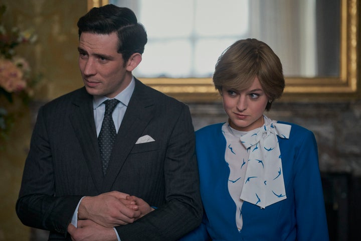 Josh O'Connor as Prince Charles and Emma Corrin as Princess Diana in "The Crown."