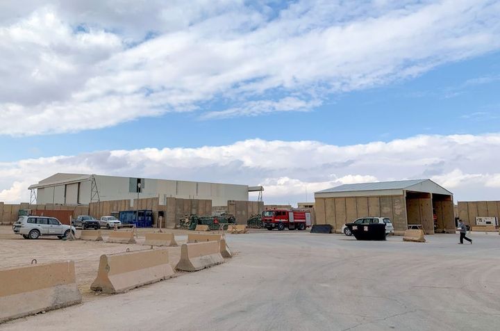 A picture taken on Jan. 13, 2020, during a press tour organized by the U.S.-led coalition fighting the remnants of the Islamic State group, shows a view inside Ain al-Asad military airbase housing U.S. and other foreign troops in the western Iraqi province of Anbar.