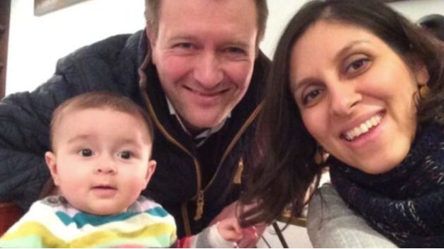 Nazanin Zaghari-Ratcliffe with husband Richard and Gabriella as a baby